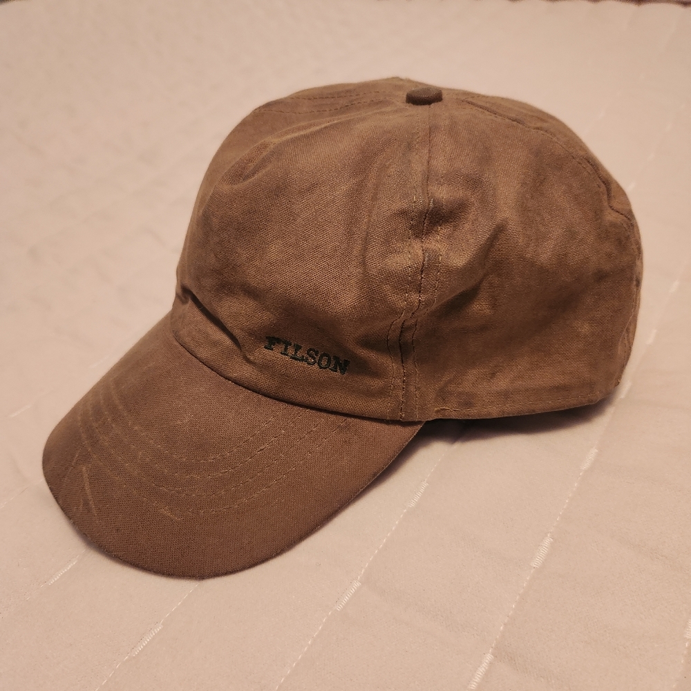 Vintage C.C. Filson Insulated Tan Tin Cloth Cap XL Wool Earflaps Trapper 171-L